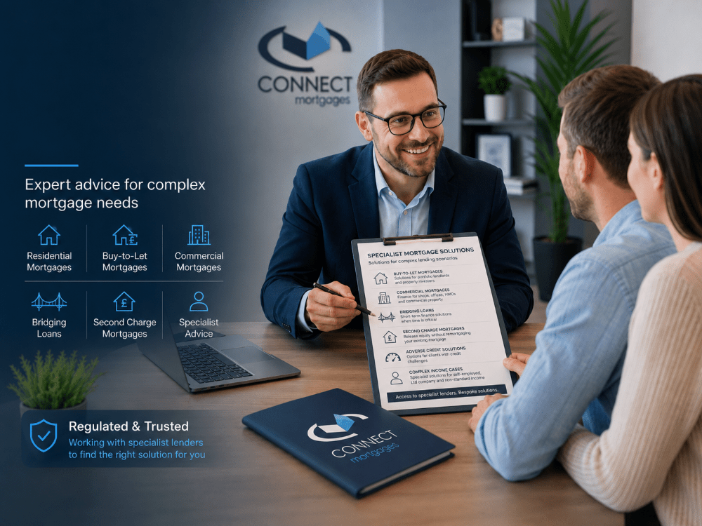 Specialist Mortgage Brokers providing expert advice for complex mortgage needs, including buy-to-let, commercial mortgages, bridging loans and second charge mortgages.