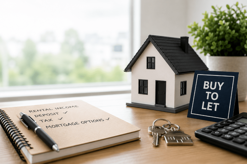 First-time landlord mortgage advice with buy-to-let property model, rental income checklist, keys and calculator.